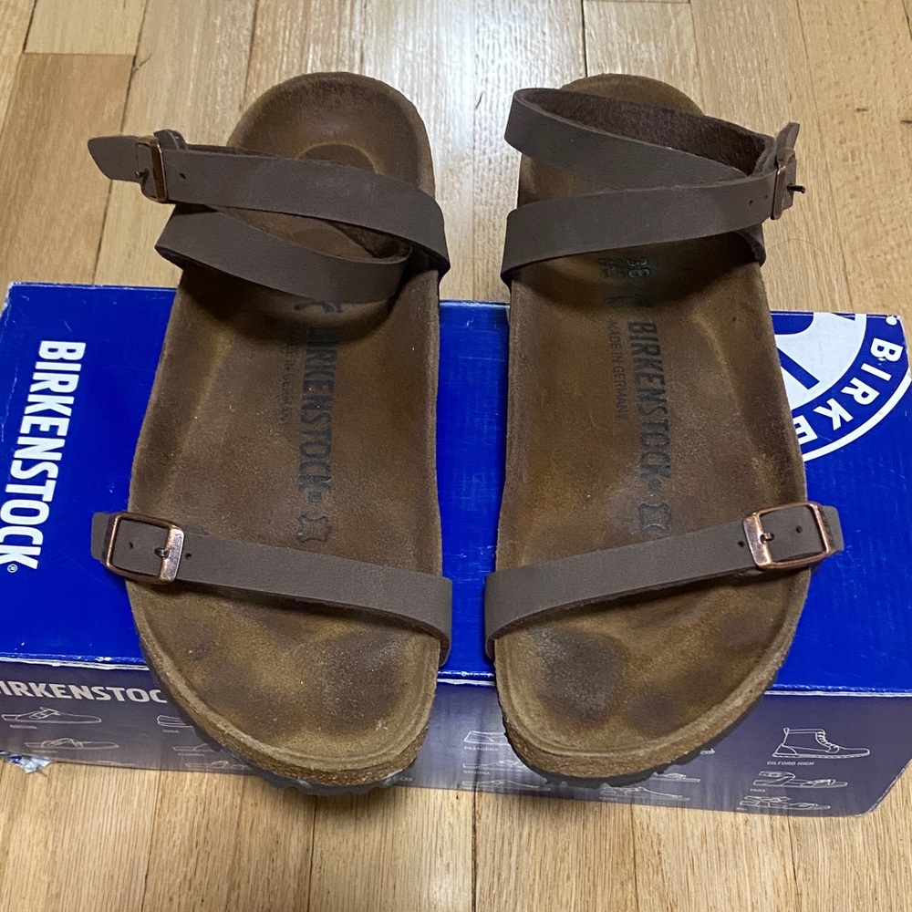 Birkenstock Dark Brown Strappy Sandals